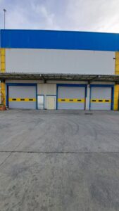 PAW-SG5 güvenlikli sarmal kapılar yükleme alanı fabrika dış cephe uygulaması